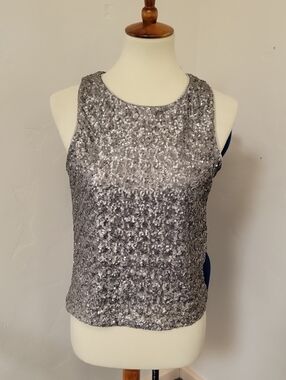 Forever 21 Silver Sequin Sleeveless Camisole